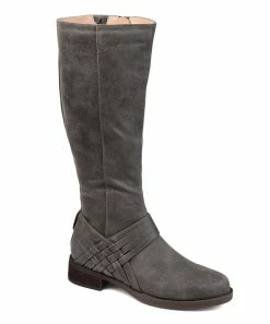 Journee Collection | Slate Crisscross Meg Wide-Calf Knee-High Boot - Women