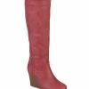 Journee Collection | Red Wide-Calf Wedge Boot - Women -High heel Store zu111153539 main tm1670273723