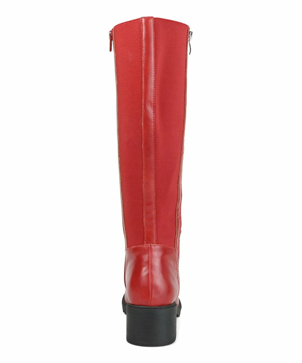Journee Collection | Red Side-Zip Morgaan Wide-Calf Boot - Women 6 Journee Collection | Red Side-Zip Morgaan Wide-Calf Boot - Women - Image 4
