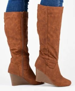 Journee Collection | Black Wide-Calf Wedge Boot - Women -High heel Store zu111154314 alt 3 tm1670273812