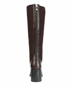 Journee Collection | Brown Ribbed-Panel Winny Extra-Wide Calf Boot - Women -High heel Store zu111156277 alt 3 tm1670273983