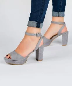 Journee Collection | Gray Open-Toe Nairri Pump - Women -High heel Store zu111157892 alt 2 tm1673549769
