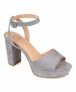 Journee Collection | Gray Open-Toe Nairri Pump - Women