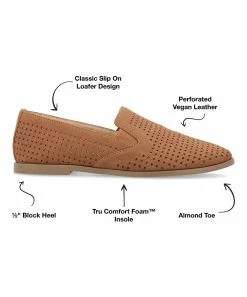 Journee Collection | Brown Perforated Lucie Ballet Flat - Women -High heel Store zu111157895 alt 3 tm1669927821