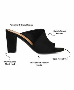 Journee Collection | Black Curved Allea Mule - Women -High heel Store zu111157909 alt 4 tm1673549769