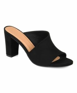 Journee Collection | Black Curved Allea Mule - Women