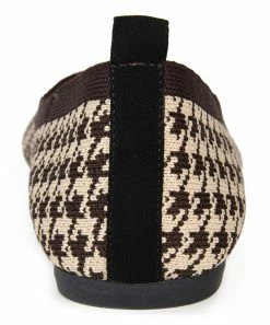 Journee Collection | Brown & Cream Houndstooth Wide-Width Karise Ballet Flat - Women -High heel Store zu111157915 alt 2 tm1669927821