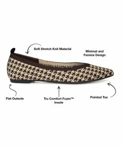 Journee Collection | Brown & Cream Houndstooth Wide-Width Karise Ballet Flat - Women -High heel Store zu111157915 alt 4 tm1669927821