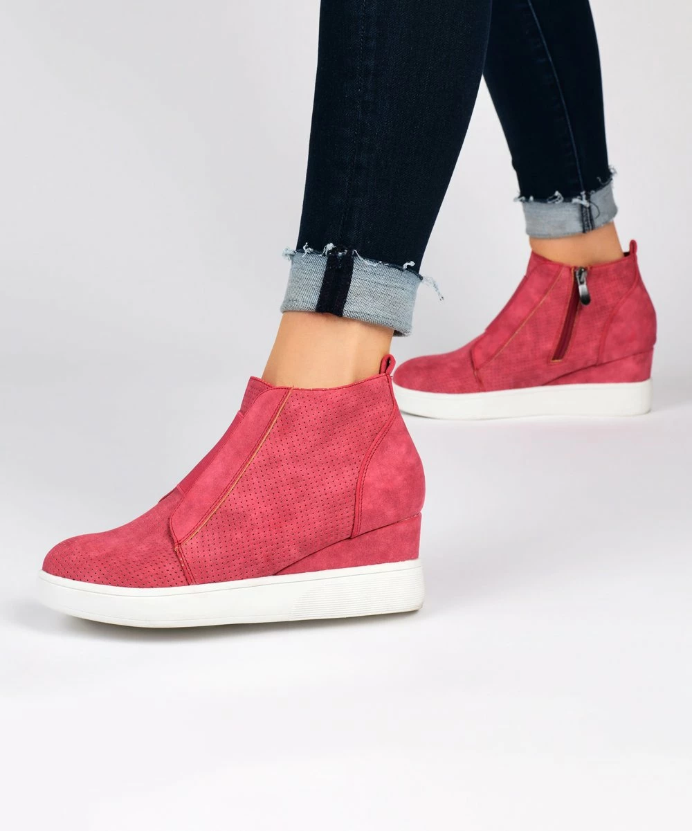 Journee Collection | Blue Pinhole Clara Wedge Sneaker - Women 4 Journee Collection | Blue Pinhole Clara Wedge Sneaker - Women - Image 2