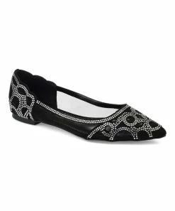 Journee Collection | Black Rhinestone Batavia Ballet Flat - Women