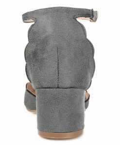 Journee Collection | Gray Scalloped Edna Pump - Women -High heel Store zu111157952 alt 3 tm1673549769