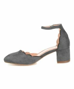 Journee Collection | Gray Scalloped Edna Pump - Women -High heel Store zu111157952 alt 4 tm1673549769