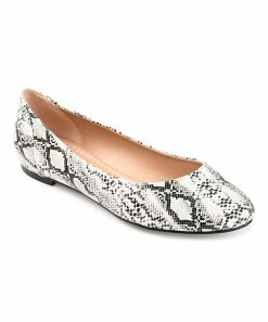 Journee Collection | White & Black Snake-Print Kavn Ballet Flat - Women