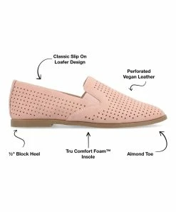 Journee Collection | Pink Perforated Lucie Ballet Flat - Women -High heel Store zu111157972 alt 4 tm1669928064