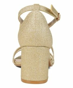 Journee Collection | Goldtone Shimmer Strappy Bella Sandal - Women -High heel Store zu111157973 alt 3 tm1673550690