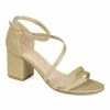 Journee Collection | Goldtone Shimmer Strappy Bella Sandal - Women -High heel Store zu111157973 main tm1673549769