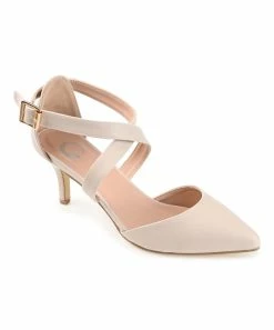 Journee Collection | Beige Crisscross-Strap Riva Pump - Women
