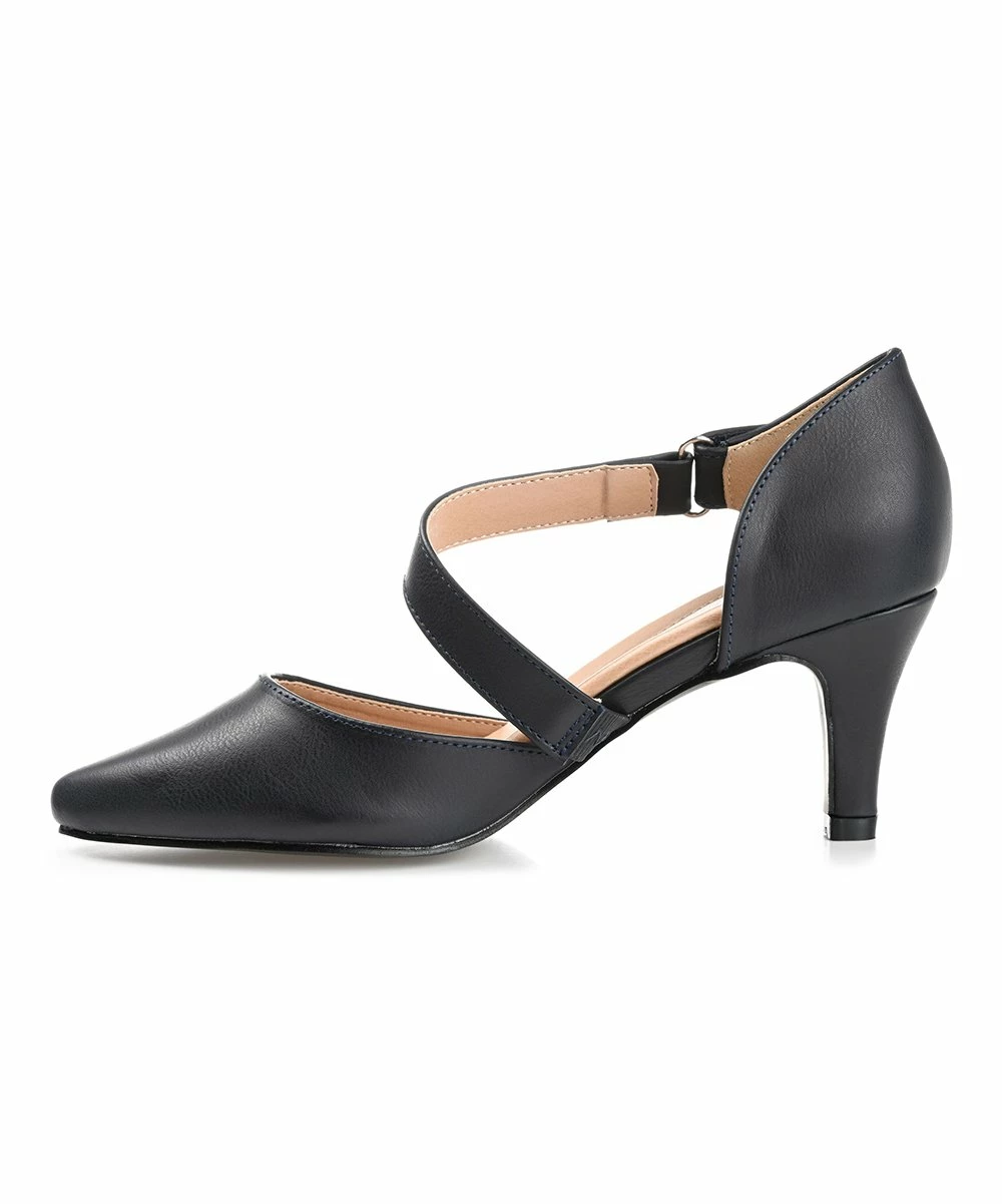 Journee Collection | Blue Crossed-Strap Tillis Pump - Women 4 Journee Collection | Blue Crossed-Strap Tillis Pump - Women - Image 2