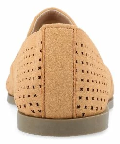 Journee Collection | Light Brown Perforated Lucie Ballet Flat - Women -High heel Store zu111158084 alt 3 tm1669922276