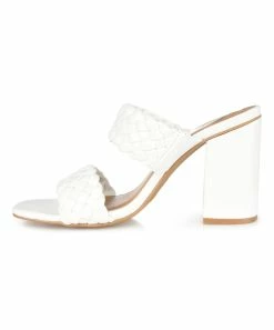 Journee Collection | White Braided-Strap Melissa Sandal - Women -High heel Store zu111158090 alt 4 tm1673550690