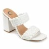 Journee Collection | White Braided-Strap Melissa Sandal - Women