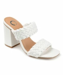 Journee Collection | White Braided-Strap Melissa Sandal - Women