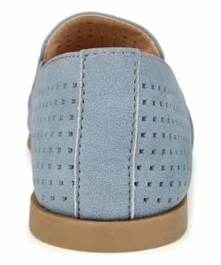 Journee Collection | Blue Perforated Lucie Ballet Flat - Women -High heel Store zu111158137 alt 3 tm1669922276