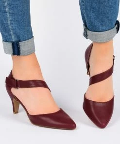 Journee Collection | Taupe Crossed-Strap Tillis Pump - Women -High heel Store zu111158146 alt 4 tm1673550690