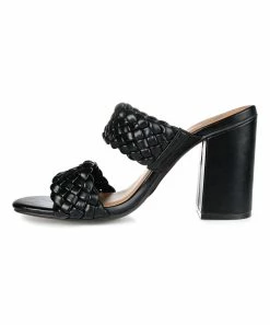 Journee Collection | Black Braided-Strap Melissa Sandal - Women -High heel Store zu111158162 alt 2 tm1673550690