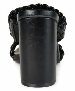 Journee Collection | Black Braided-Strap Melissa Sandal - Women -High heel Store zu111158162 alt 4 tm1673550690