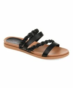 Journee Collection | Black Braided-Strap Colette Sandal - Women