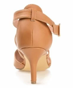 Journee Collection | Tan Crisscross-Strap Riva Pump - Women -High heel Store zu111158229 alt 2 tm1673550690