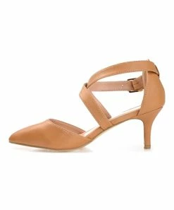 Journee Collection | Tan Crisscross-Strap Riva Pump - Women -High heel Store zu111158229 alt 3 tm1673550690