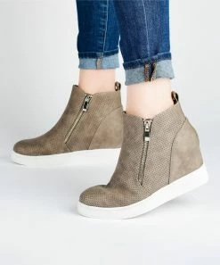 Journee Collection | Ivory Pennelope Wedge Sneaker - Women -High heel Store zu111158284 alt 2 tm1673550690