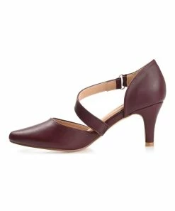 Journee Collection | Red Crossed-Strap Tillis Pump - Women -High heel Store zu111158470 alt 2 tm1673550690