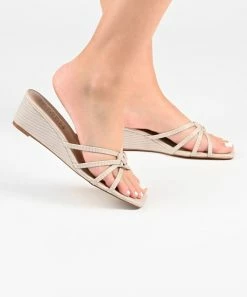 Journee Collection | Beige Blayke Wedge Slide - Women -High heel Store zu111769326 alt 4 tm1673623501