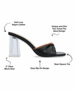 Journee Collection | Black & Brown Aylia Slide - Women -High heel Store zu111769328 alt 3 tm1673623501