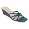 Journee Collection | Blue Blayke Wedge Slide - Women -High heel Store zu111769334 main tm1673623501