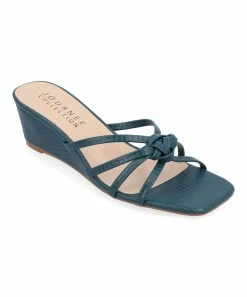 Journee Collection | Blue Blayke Wedge Slide - Women