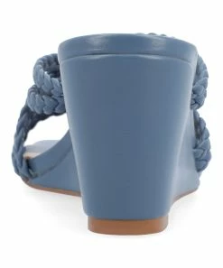 Journee Collection | Blue Baylen Wedge Slide - Women -High heel Store zu111769348 alt 2 tm1673623501