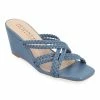 Journee Collection | Blue Baylen Wedge Slide - Women -High heel Store zu111769348 main tm1673623501