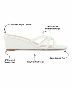 Journee Collection | White Blayke Wedge Slide - Women -High heel Store zu111769377 alt 2 tm1673623501