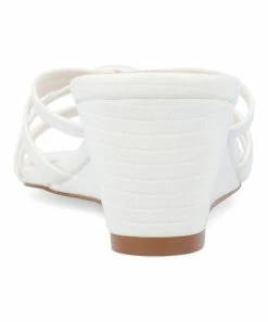 Journee Collection | White Blayke Wedge Slide - Women -High heel Store zu111769377 alt 4 tm1673623501