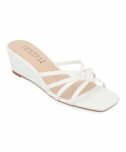 Journee Collection | White Blayke Wedge Slide - Women