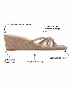 Journee Collection | Taupe Blayke Wedge Slide - Women -High heel Store zu111769549 alt 3 tm1673623501