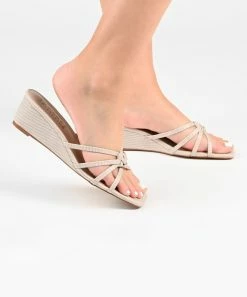 Journee Collection | Taupe Blayke Wedge Slide - Women -High heel Store zu111769549 alt 4 tm1673623501