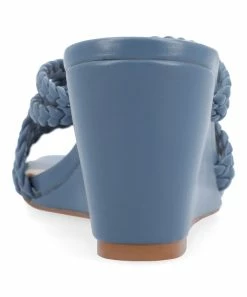 Journee Collection | Blue Baylen Wedge Slide - Women -High heel Store zu111769564 alt 2 tm1673623501