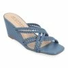 Journee Collection | Blue Baylen Wedge Slide - Women -High heel Store zu111769564 main tm1673623501