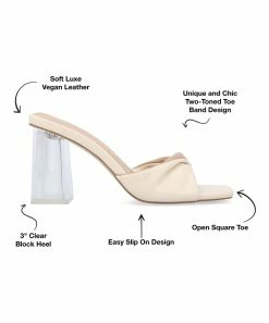 Journee Collection | Off-White & Tan Aylia Slide - Women -High heel Store zu111769630 alt 3 tm1673623501