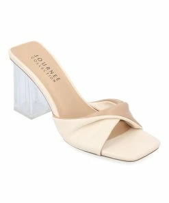 Journee Collection | Off-White & Tan Aylia Slide - Women